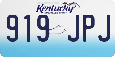 KY license plate 919JPJ