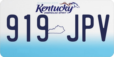KY license plate 919JPV