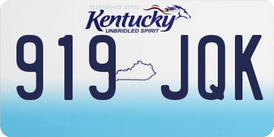 KY license plate 919JQK