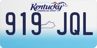 KY license plate 919JQL
