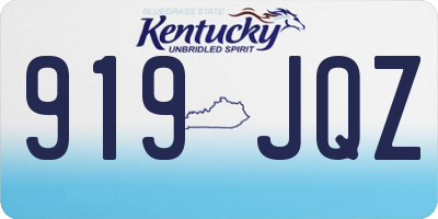 KY license plate 919JQZ