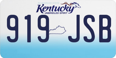 KY license plate 919JSB