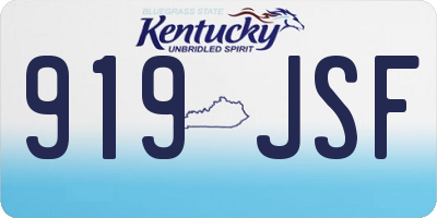 KY license plate 919JSF