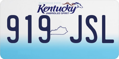 KY license plate 919JSL