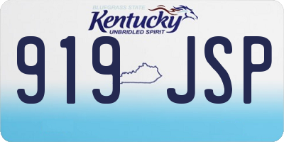 KY license plate 919JSP