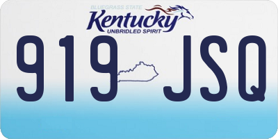 KY license plate 919JSQ