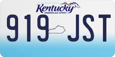 KY license plate 919JST