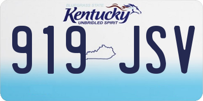 KY license plate 919JSV