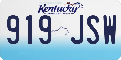 KY license plate 919JSW