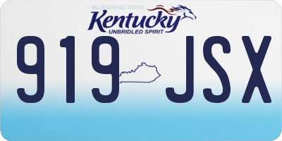KY license plate 919JSX