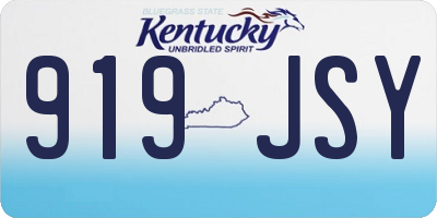 KY license plate 919JSY