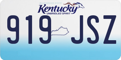 KY license plate 919JSZ