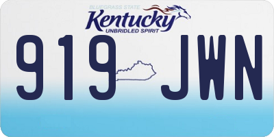 KY license plate 919JWN