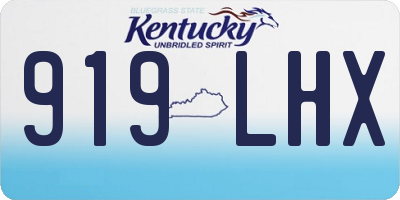 KY license plate 919LHX