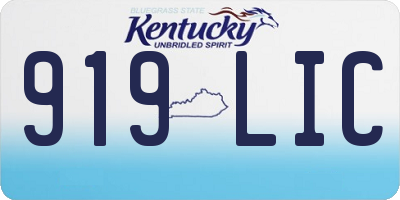 KY license plate 919LIC