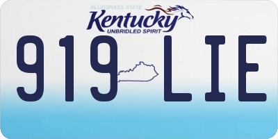 KY license plate 919LIE