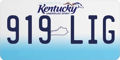 KY license plate 919LIG