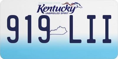 KY license plate 919LII