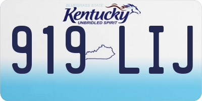 KY license plate 919LIJ