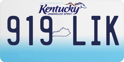KY license plate 919LIK