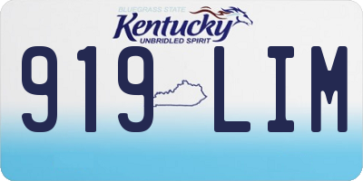 KY license plate 919LIM