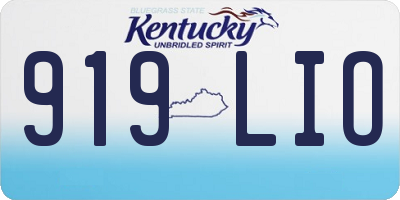 KY license plate 919LIO