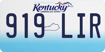 KY license plate 919LIR