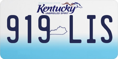 KY license plate 919LIS