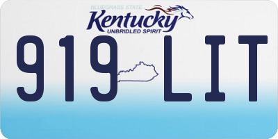 KY license plate 919LIT