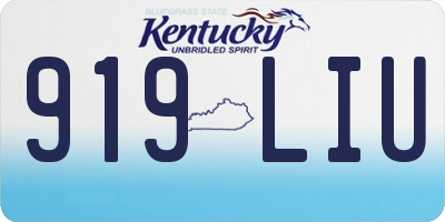 KY license plate 919LIU