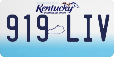 KY license plate 919LIV