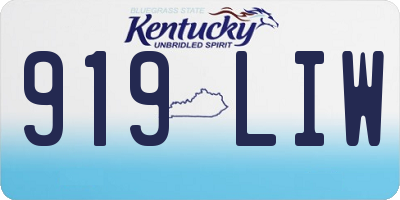 KY license plate 919LIW