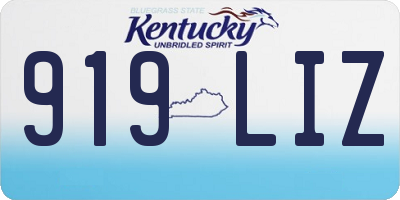 KY license plate 919LIZ