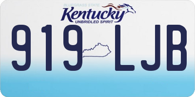 KY license plate 919LJB