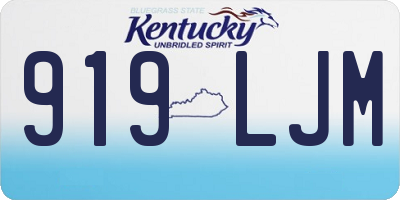 KY license plate 919LJM