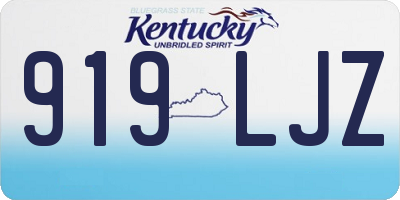 KY license plate 919LJZ