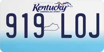 KY license plate 919LOJ