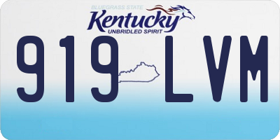 KY license plate 919LVM