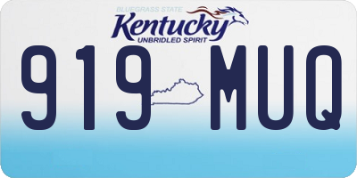 KY license plate 919MUQ