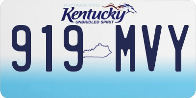 KY license plate 919MVY