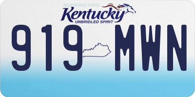 KY license plate 919MWN