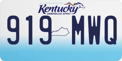 KY license plate 919MWQ