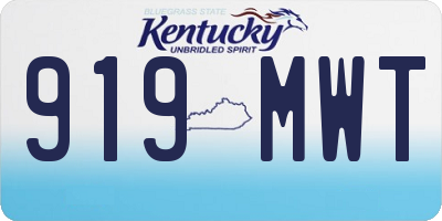 KY license plate 919MWT