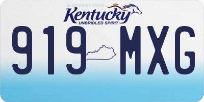 KY license plate 919MXG