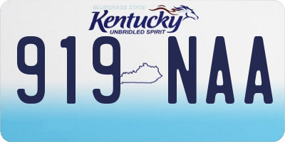 KY license plate 919NAA