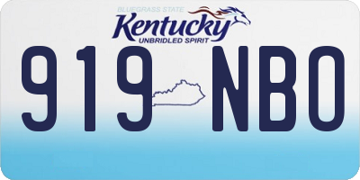 KY license plate 919NBO