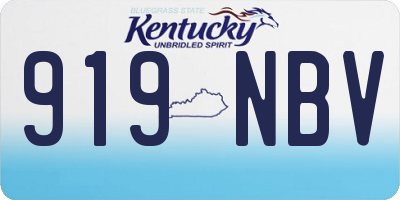 KY license plate 919NBV