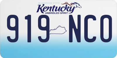KY license plate 919NCO