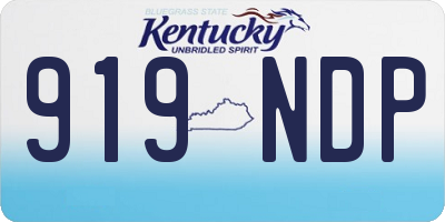 KY license plate 919NDP
