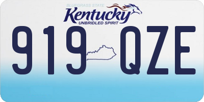 KY license plate 919QZE